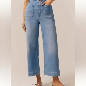 Maeve Light Blue Cropped Wide-Leg Jeans
